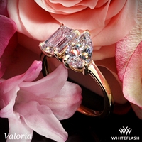 Valoria Pear and Emerald Two Stone Solitaire Engagement Ring