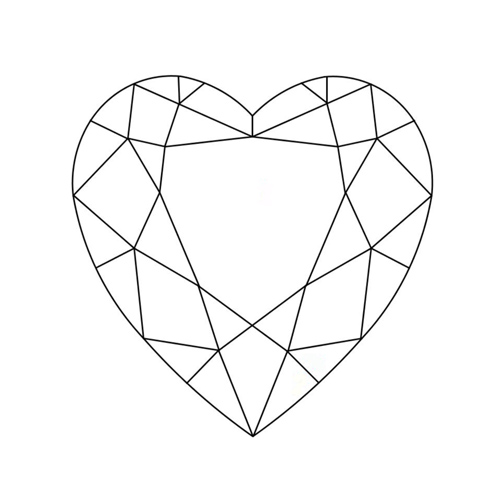 diamond heart drawing