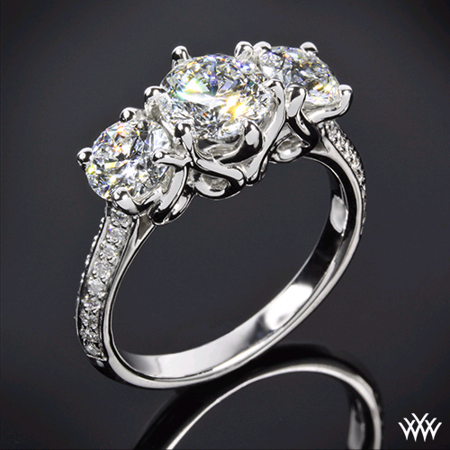 Swan 3 Stone Engagement Ring