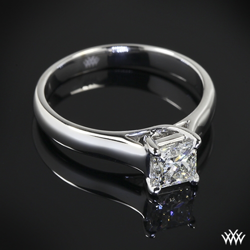 X-Prong Solitaire Engagement Ring for Princess Cut Diamonds