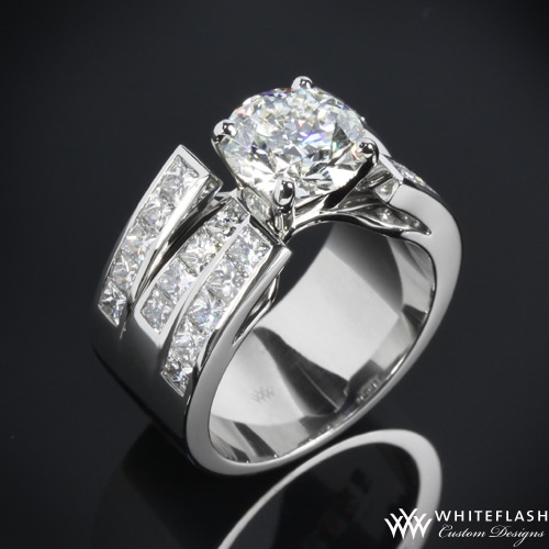 Three Row Channel Set Engagement Ring | 14201