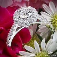 Rounded Pave Halo Diamond Engagement Ring | 2456