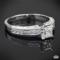 Three-Side Pave Diamond Engagement Ring | 1017