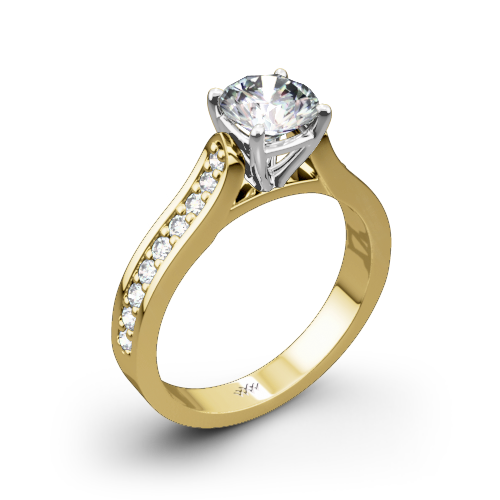 Cathedral Pave Diamond Engagement Ring