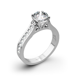 Cathedral Pave Diamond Engagement Ring