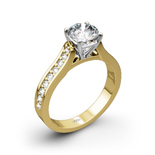 Cathedral Pave Diamond Engagement Ring