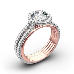 Danhov UE103 Unito Diamond Two-Tone Engagement Ring