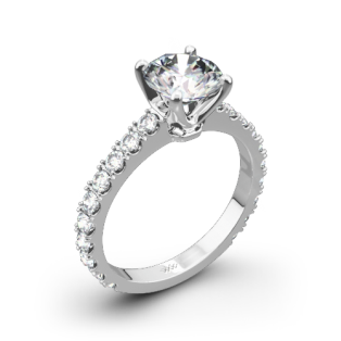 French-Set Diamond Engagement Ring