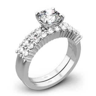 Legato Shared Prong Diamond Wedding Set