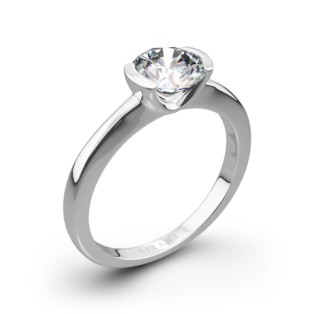 Ritani 1RZ1065 Semi Bezel-Set Solitaire Engagement Ring