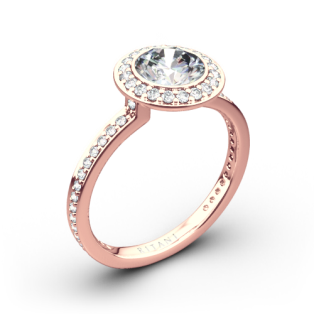 Ritani 1RZ1694 Vintage Halo Micropavé Halo Diamond Engagement Ring