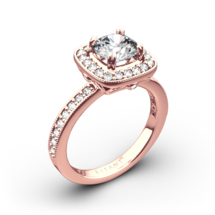 Ritani 1RZ1698 Vintage Cushion Halo Diamond Engagement Ring