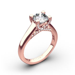 Ritani 1RZ3245 Pavé Tulip Solitaire Engagement Ring