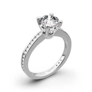 Ritani 1RZ3447 Tapered Channel-Set Diamond Engagement Ring