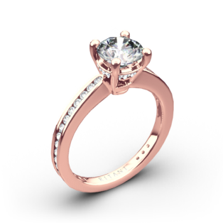 Ritani 1RZ3447 Tapered Channel-Set Diamond Engagement Ring