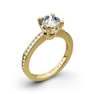 Ritani 1RZ3447 Tapered Channel-Set Diamond Engagement Ring