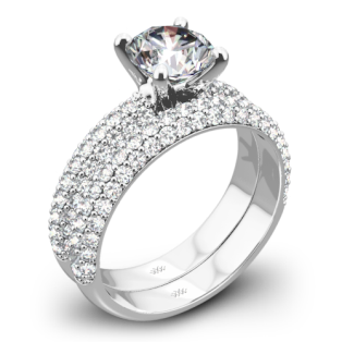 Valoria Rounded Pave Diamond Wedding Set