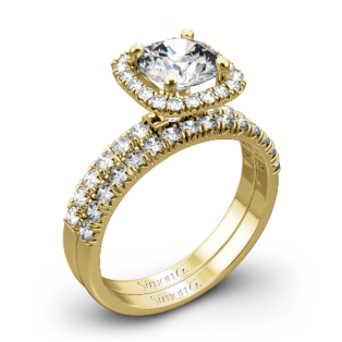 Simon G. MR2132 Passion Halo Diamond Wedding Set