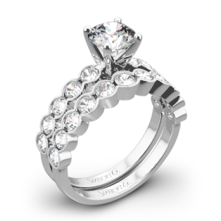 Simon G. MR2566 Caviar Diamond Wedding Set