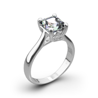 Vatche 1019 Royal Crown Solitaire Engagement Ring for Princess