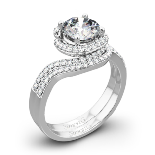 Simon G. MR2533 Passion Halo Diamond Wedding Set