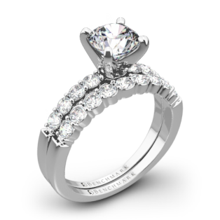 Benchmark SP4 Shared-Prong Diamond Wedding Set