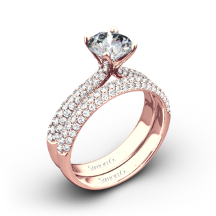 Simon G. TR431 Caviar Diamond Wedding Set