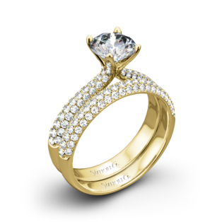 Simon G. TR431 Caviar Diamond Wedding Set