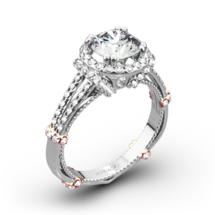 Verragio Parisian DL-117R Dual Claw Split Shank Halo Diamond Engagement Ring