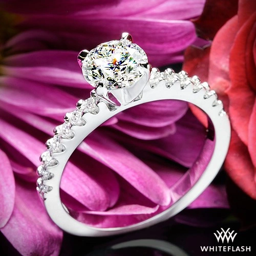 Valoria Petite Shared Prong Diamond Engagement Ring