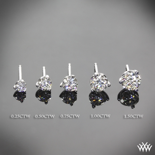 3-prong 'Martini' Diamond Earrings 