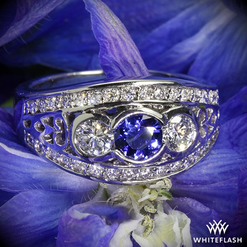 sapphire and diamond right hand ring