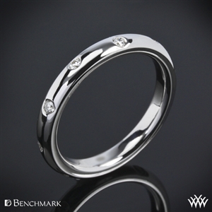 wedding band with embedded diamond