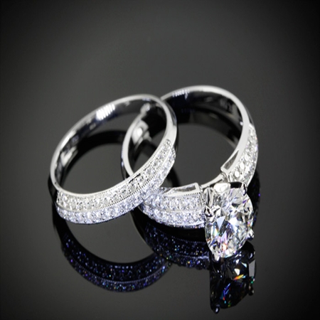 '3 Row Pave' Diamond Engagement Ring