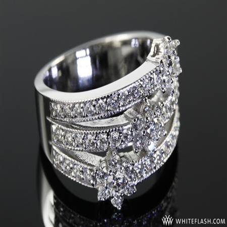 'Triple Cluster' Diamond Right Hand Ring | 547