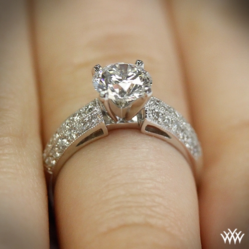 'Three Row Pave' Diamond Engagement Ring | 459