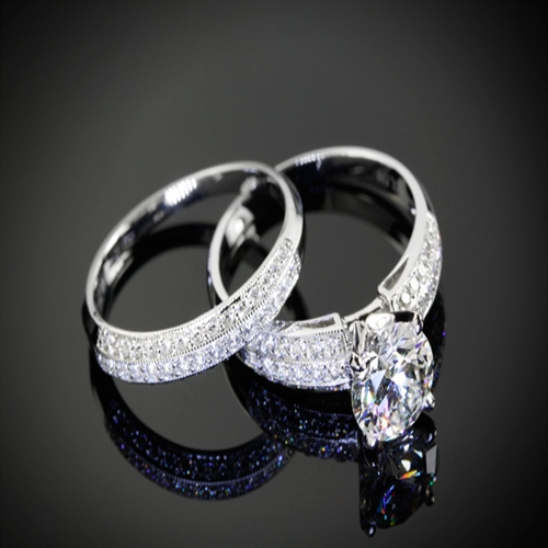 '3 Row Pave' Diamond Engagement Ring | 486