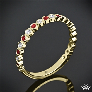 Valoria Jazz Bezel Diamond and Ruby Ring