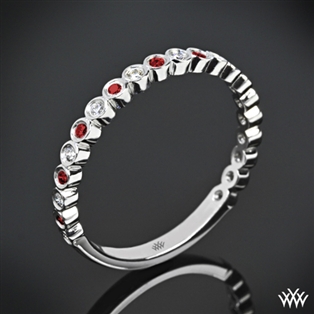 Valoria Jazz Bezel Diamond and Ruby Ring