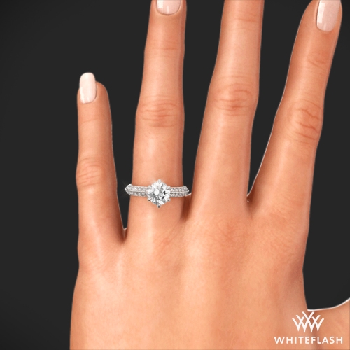 The Knife-Edge Cushion Engagement Ring | Platinum Pave