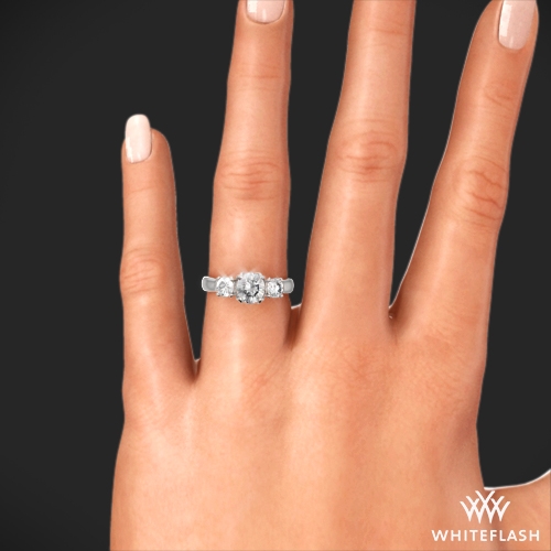 3-Stone W-Prong Diamond Engagement Ring by WF