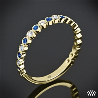 Valoria Jazz Bezel Diamond and Sapphire Ring