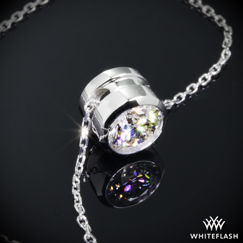 bezel diamond pendant