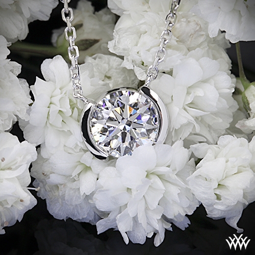 half bezel diamond pendant