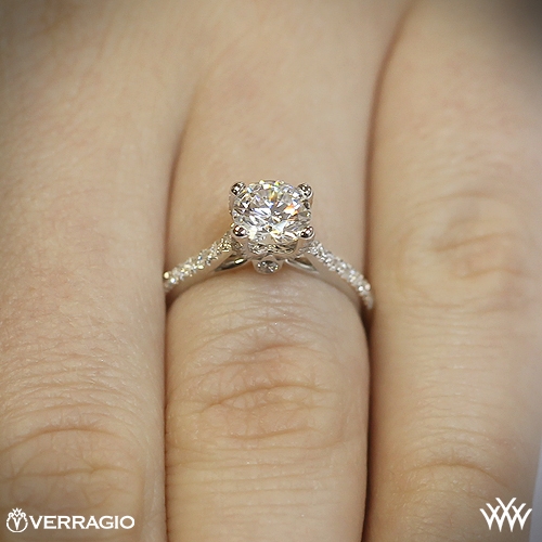 Verragio 4 Prong Pave Diamond Engagement Ring | 1804