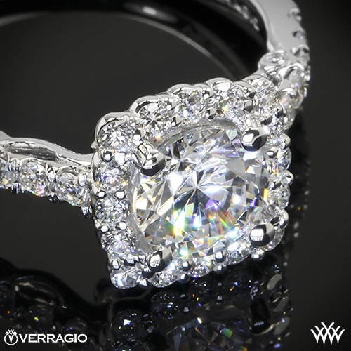 Cushion Halo Diamond Engagement Ring by Verragio | 1791