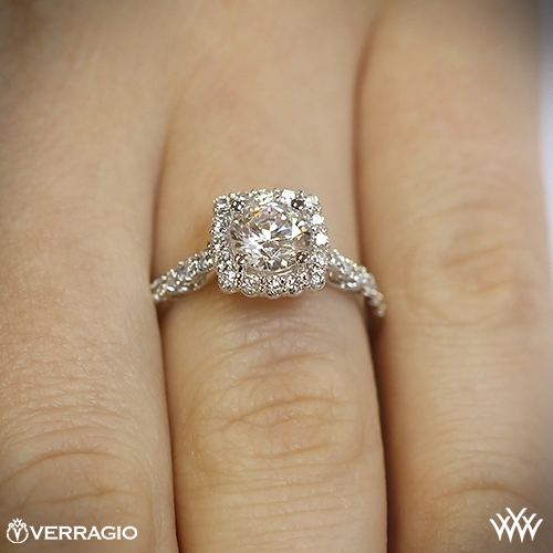 Cushion Halo Diamond Engagement Ring by Verragio | 1790