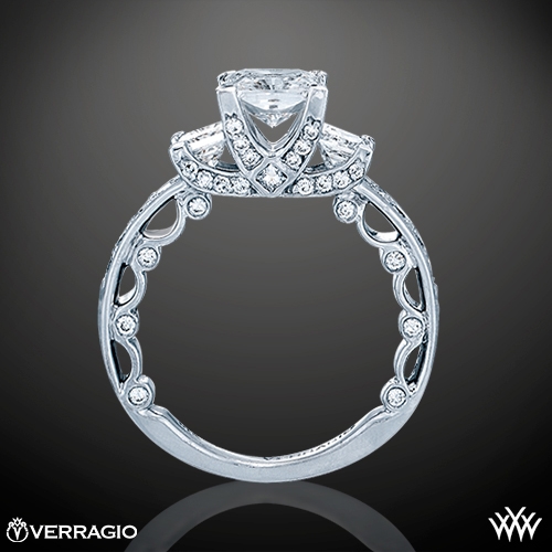 Bead-Set Princess 3 Stone Engagement Ring by Verragio | 1802