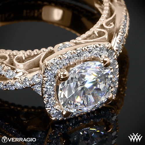 Verragio 4 Prong Cushion Halo Diamond Engagement ... | 1955