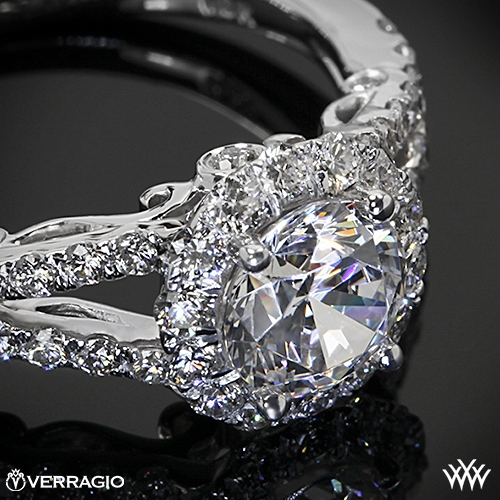 Verragio Split Shank Halo Diamond Engagement Ring | 1880